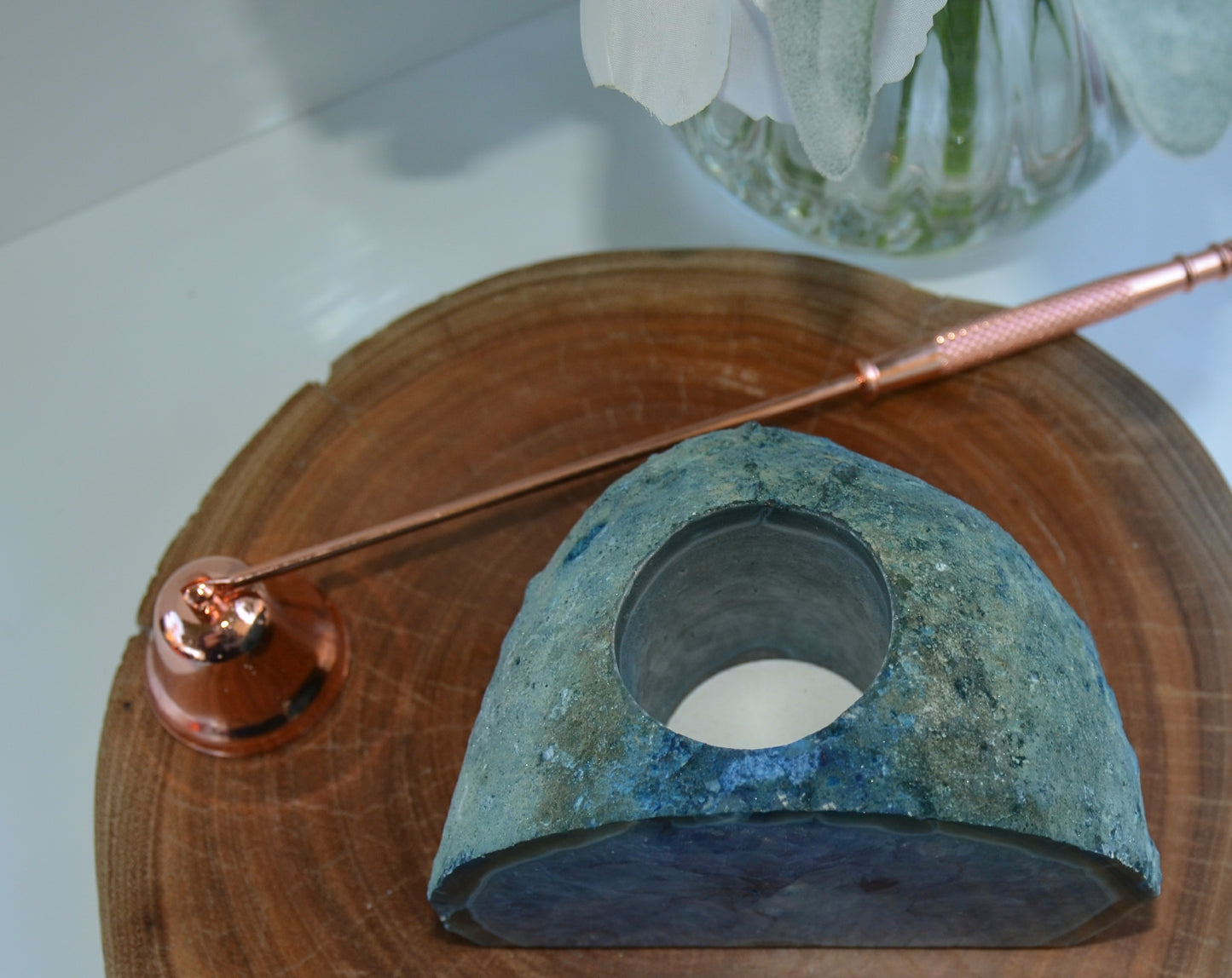 Blue Agate Tealight Candle Holder