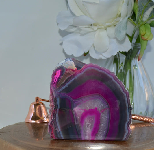 Pink Agate Tealight Candle Holder