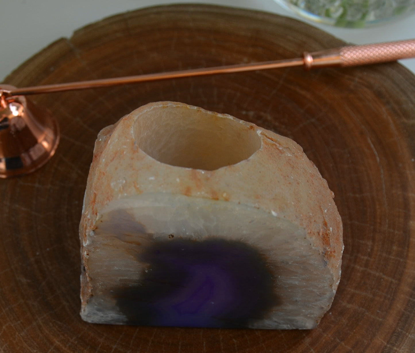 Purple Agate Tealight Candle Holder