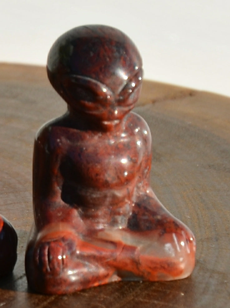 Meditating Alien Carvings