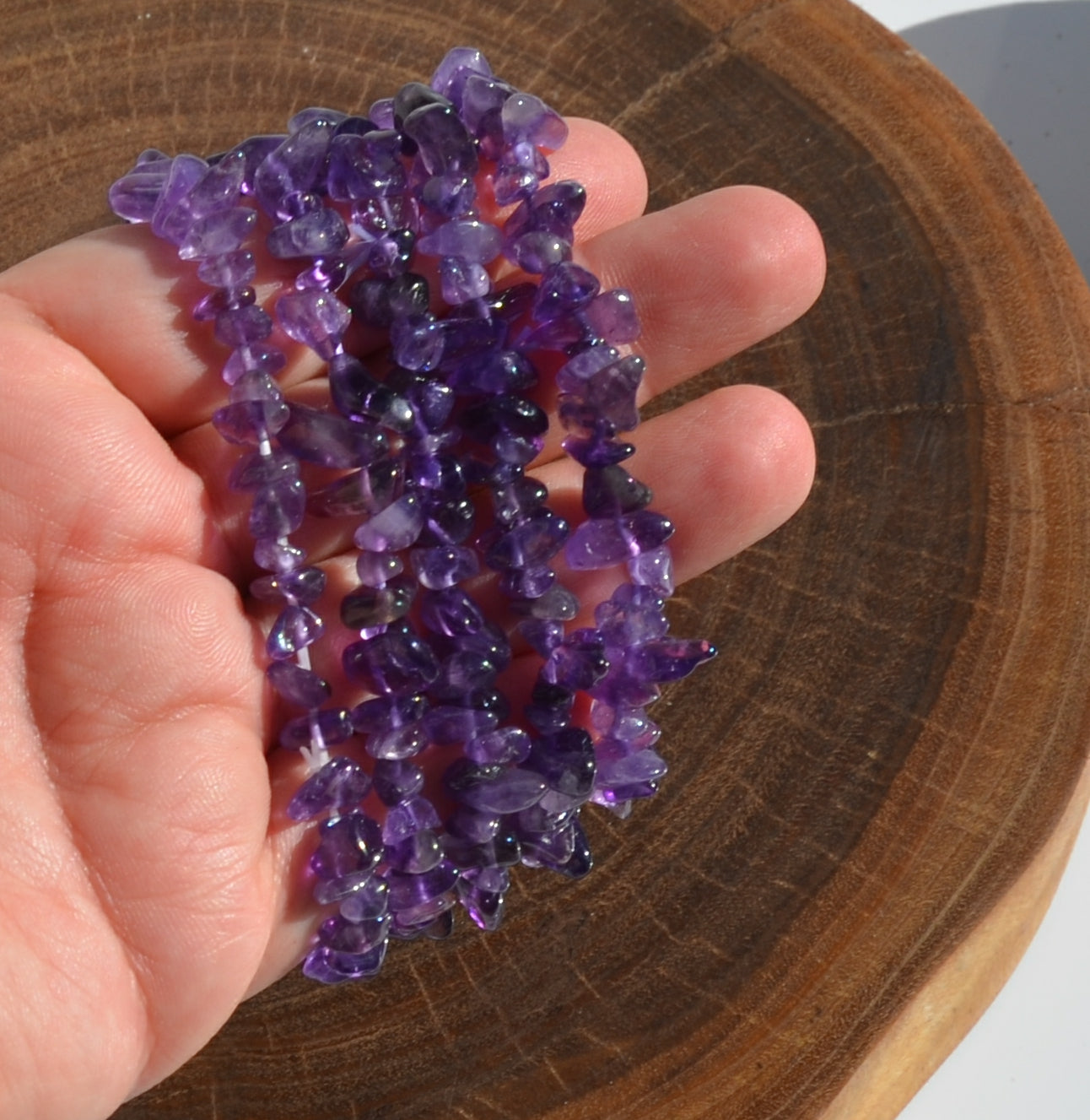 Amethyst Chip Stretch Bracelet