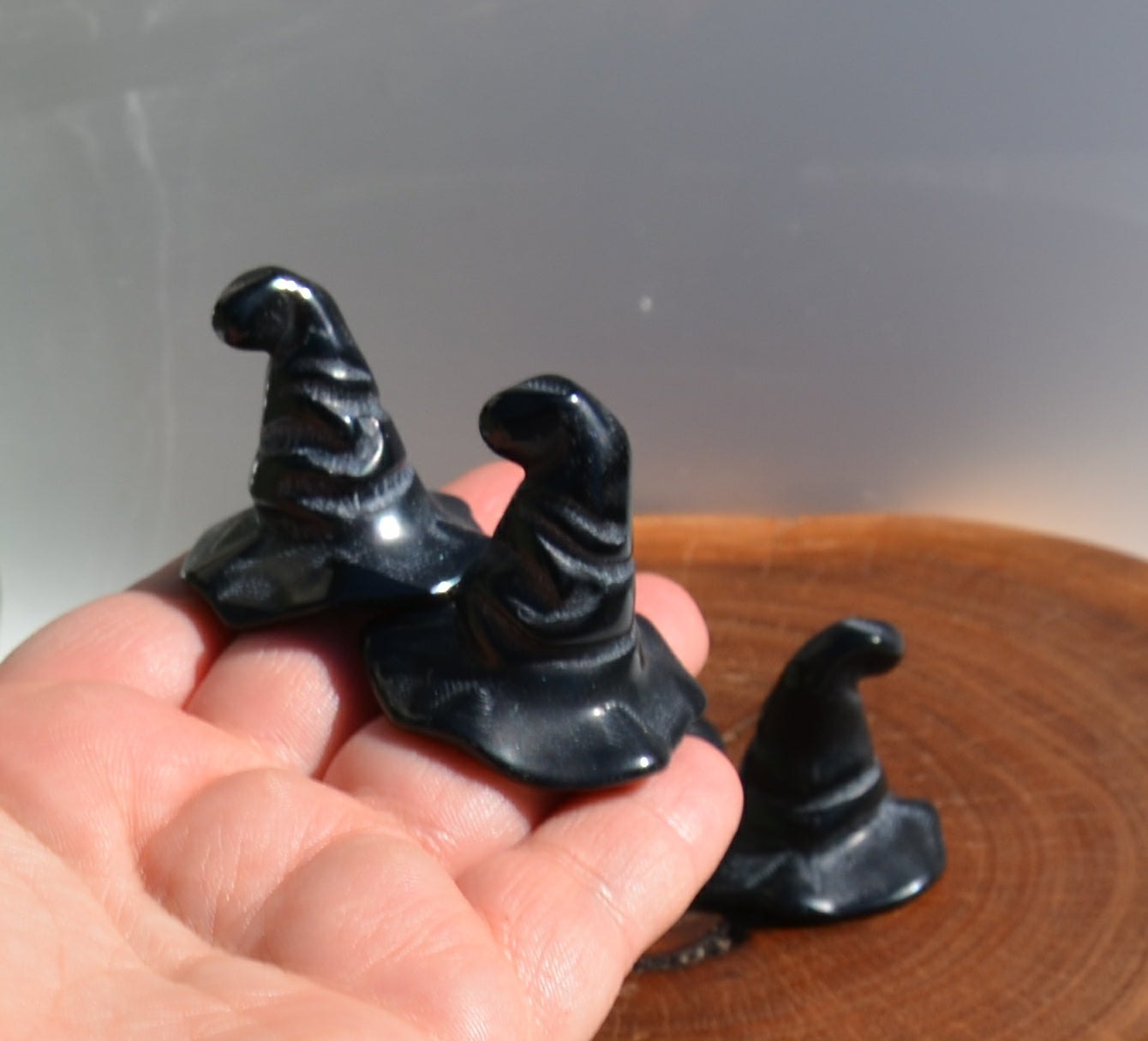 Black Obsidian Witches Hat