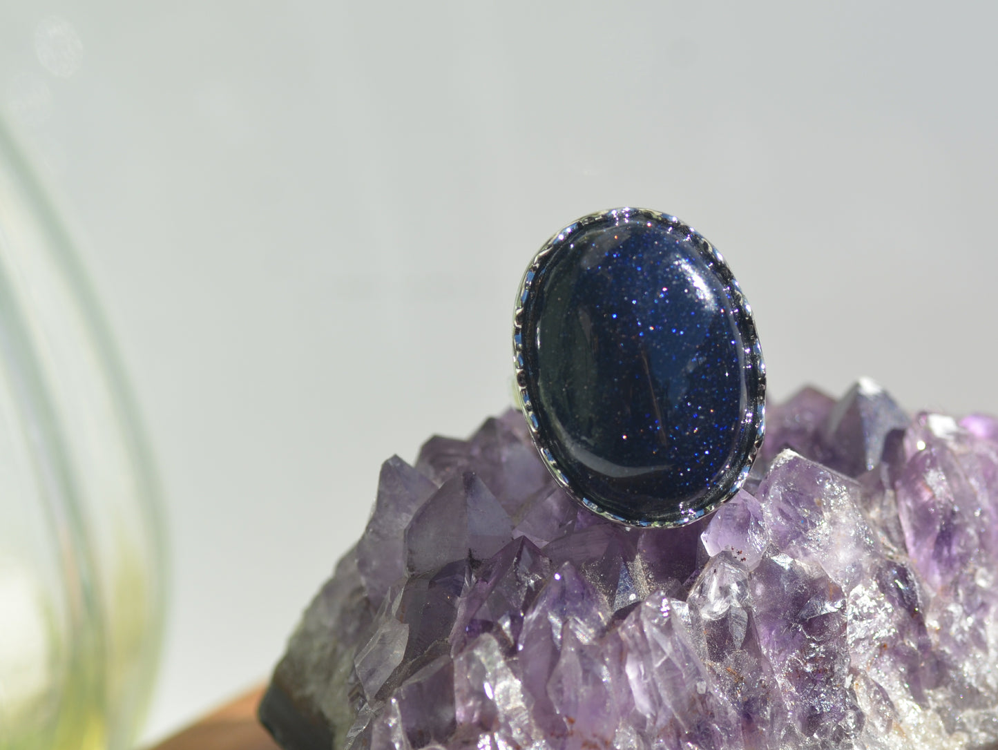 Blue Sandstone Adjustable Ring