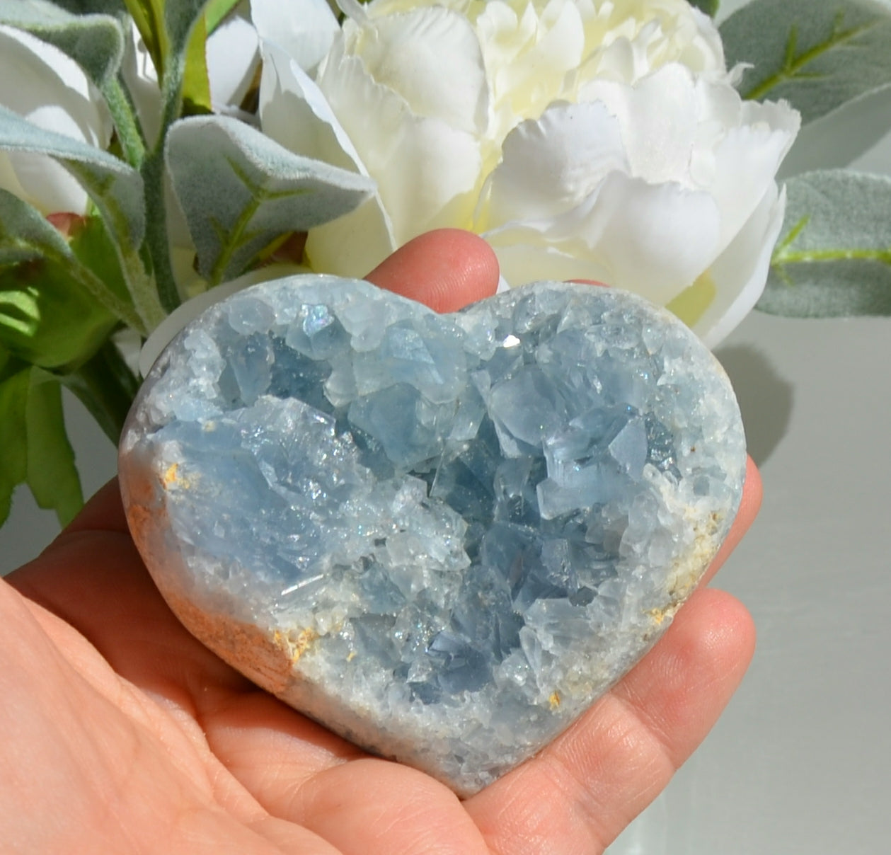 Celestite Cluster Heart