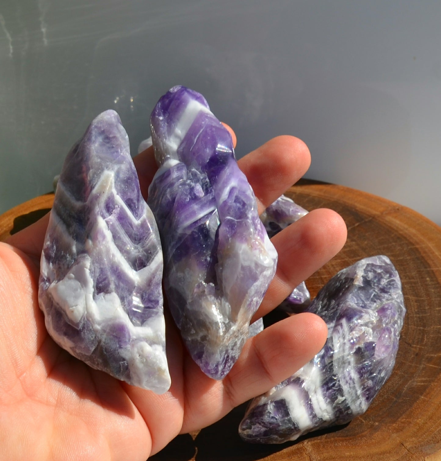 Chevron Amethyst Polished Chunks