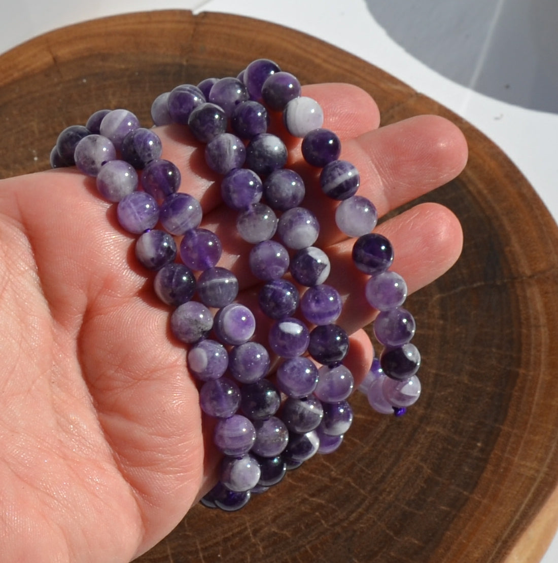 Dream Amethyst Bead Stretch Bracelet