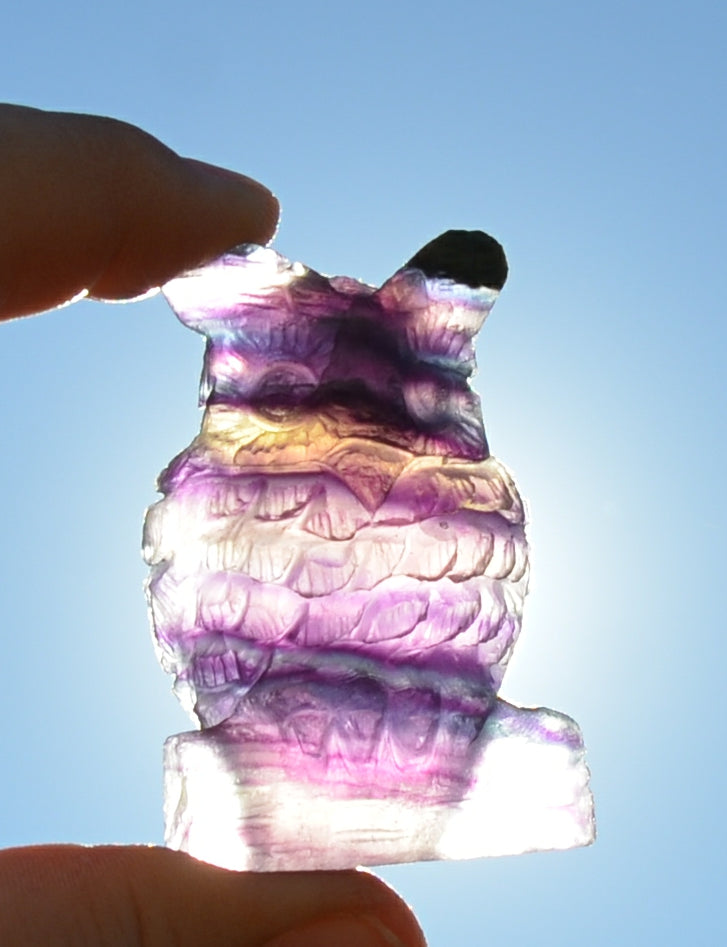 Rainbow Fluorite Owl