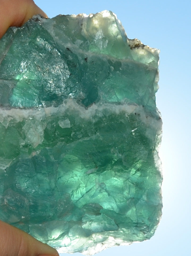 Green/ Blue Raw Fluorite Chunk