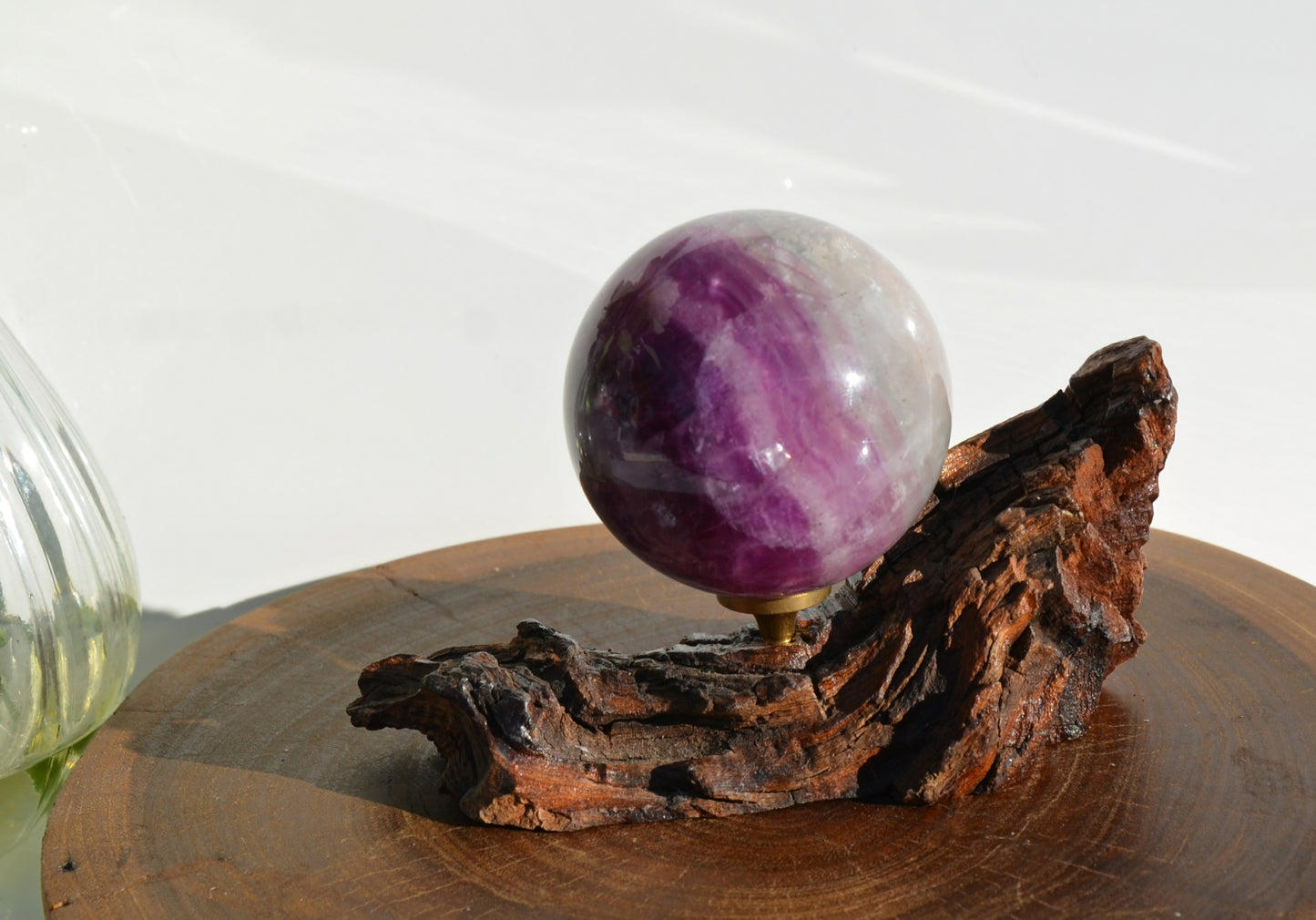 Purple Banded Fluorite Sphere