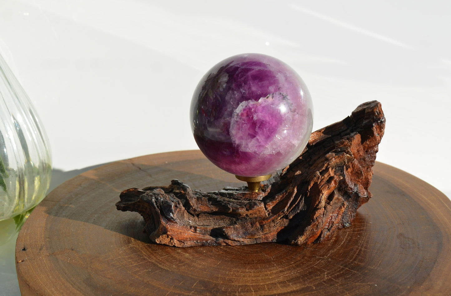 Purple Banded Fluorite Sphere