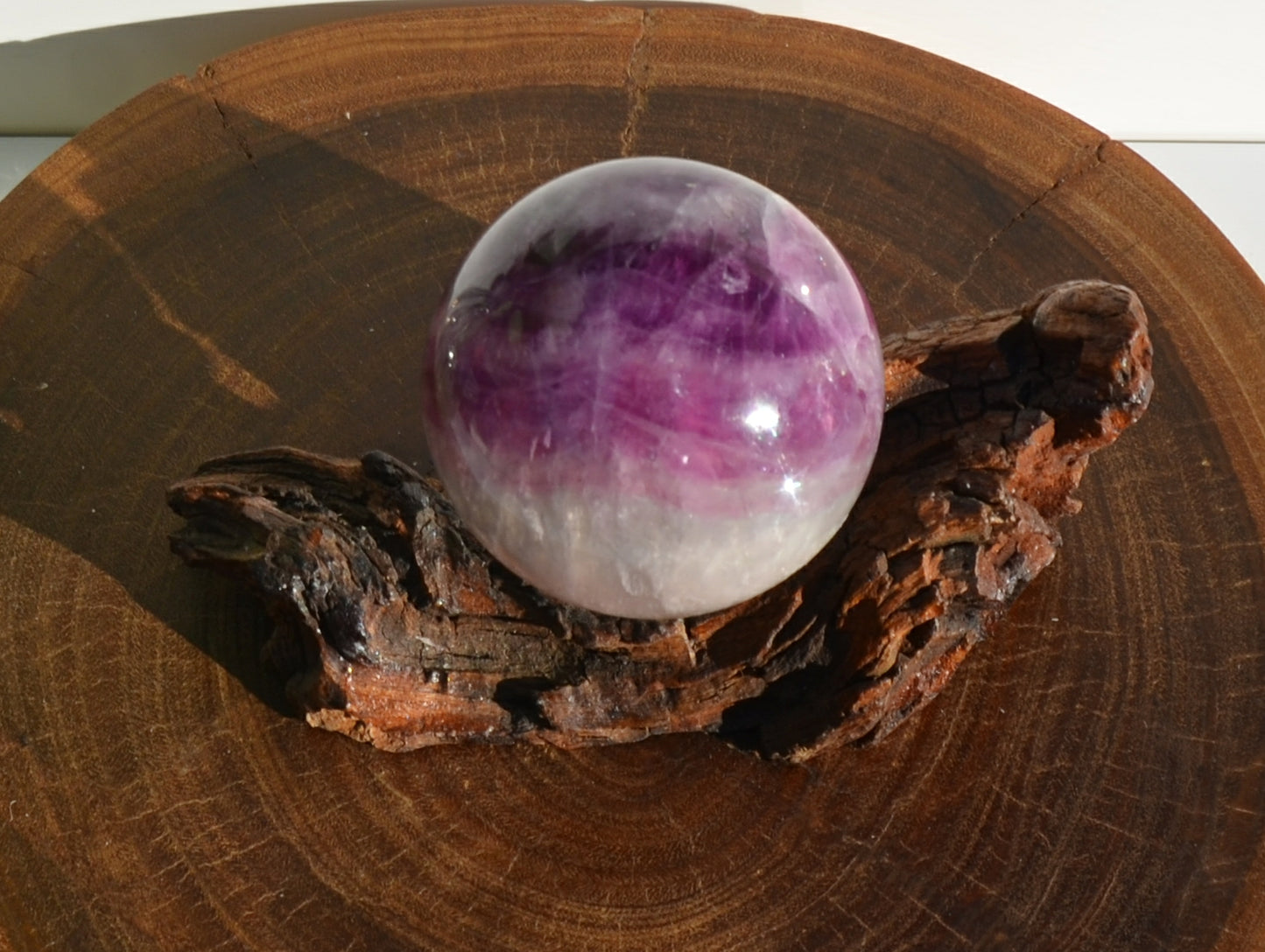 Purple Banded Fluorite Sphere