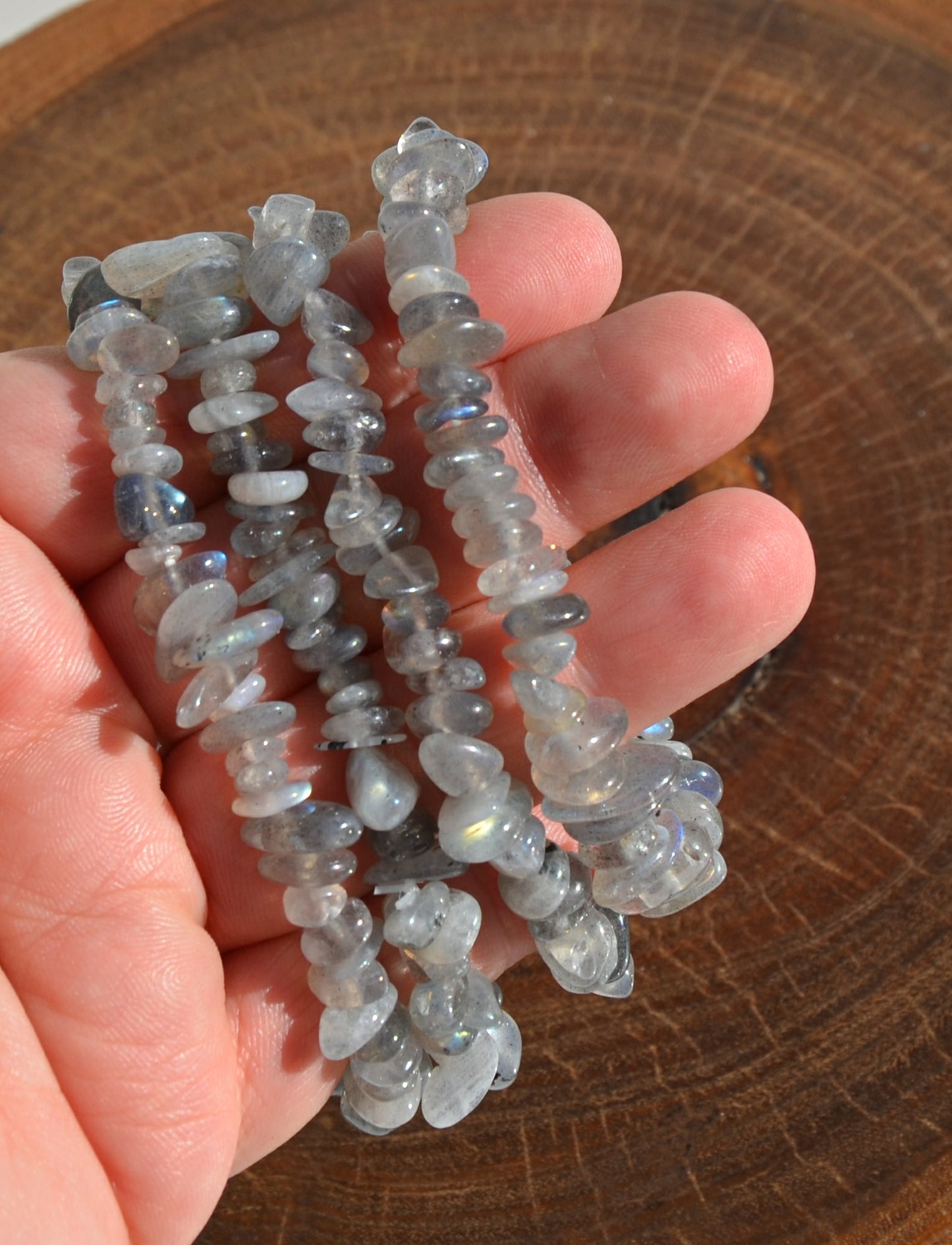 Labradorite Chip Stretch Bracelet