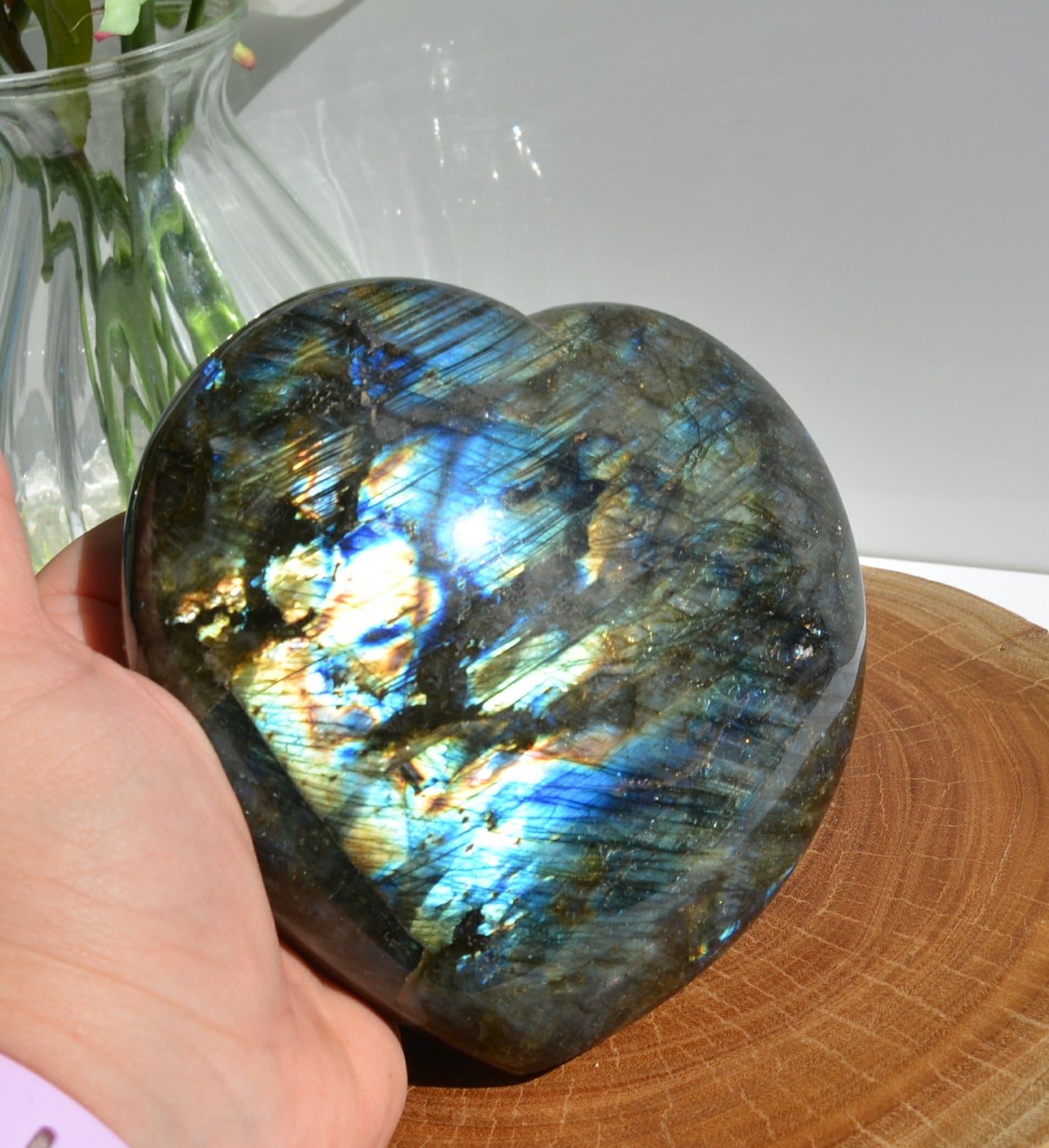 Labradorite Heart