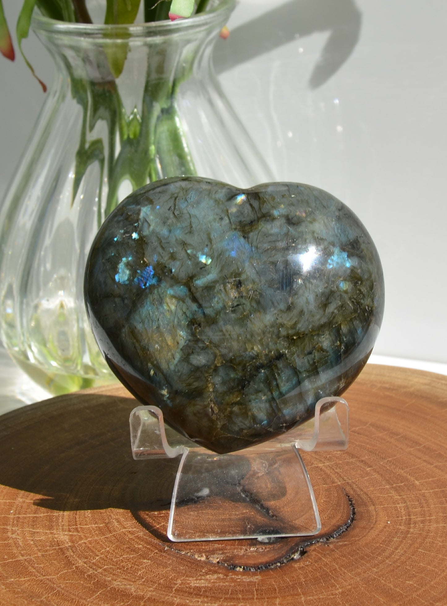 Labradorite Puffy Heart