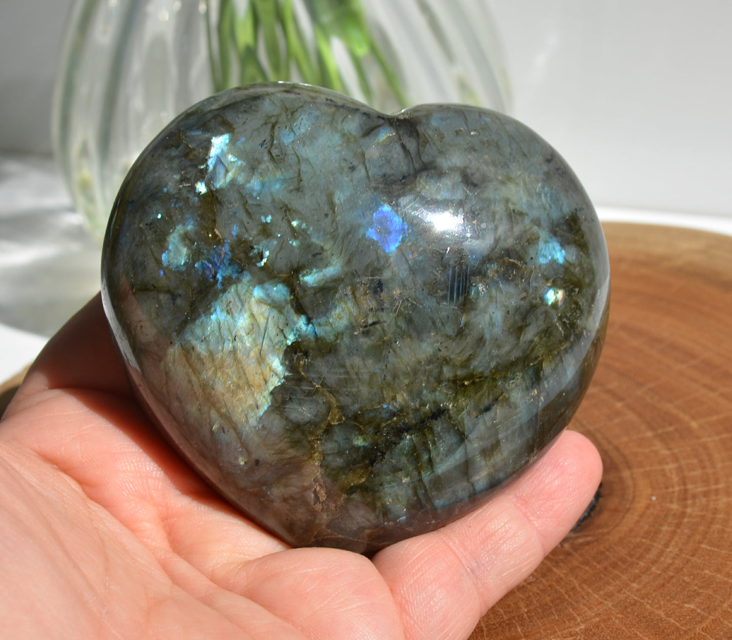 Labradorite Puffy Heart