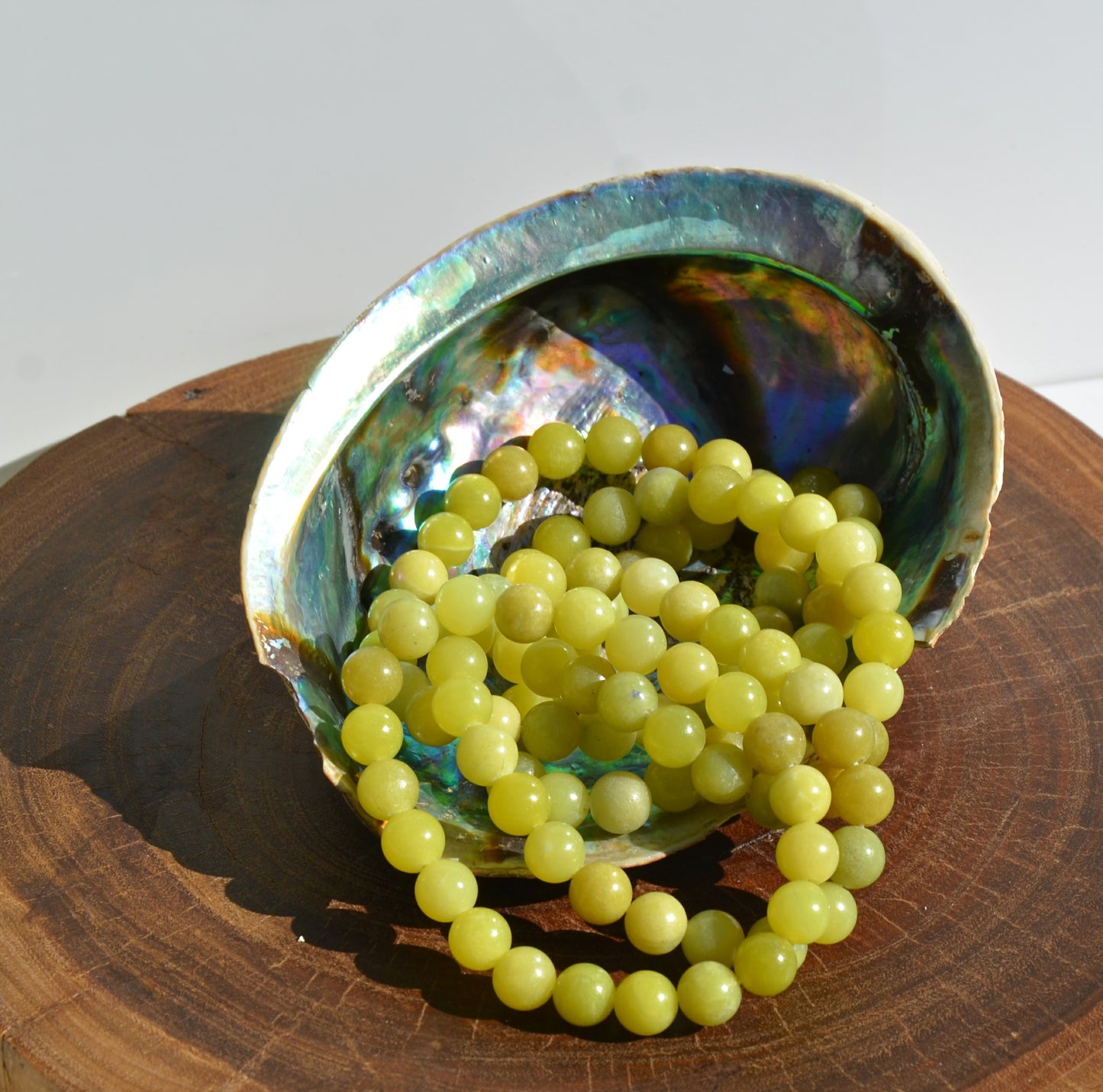 Lemon Jade Bead Stretch Bracelet