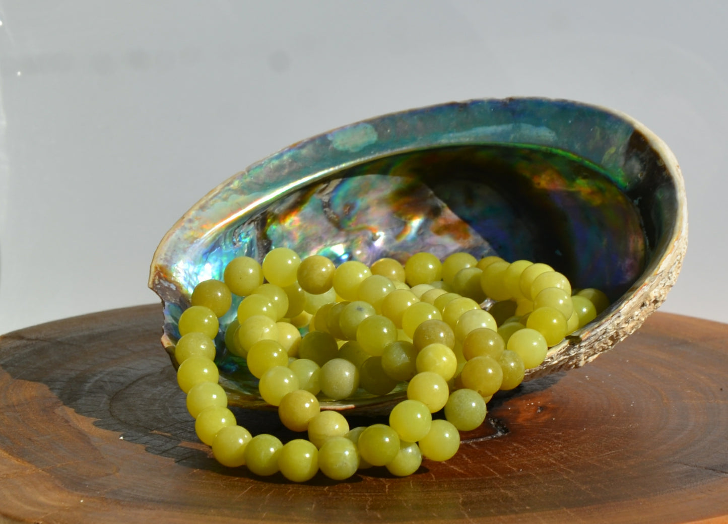 Lemon Jade Bead Stretch Bracelet