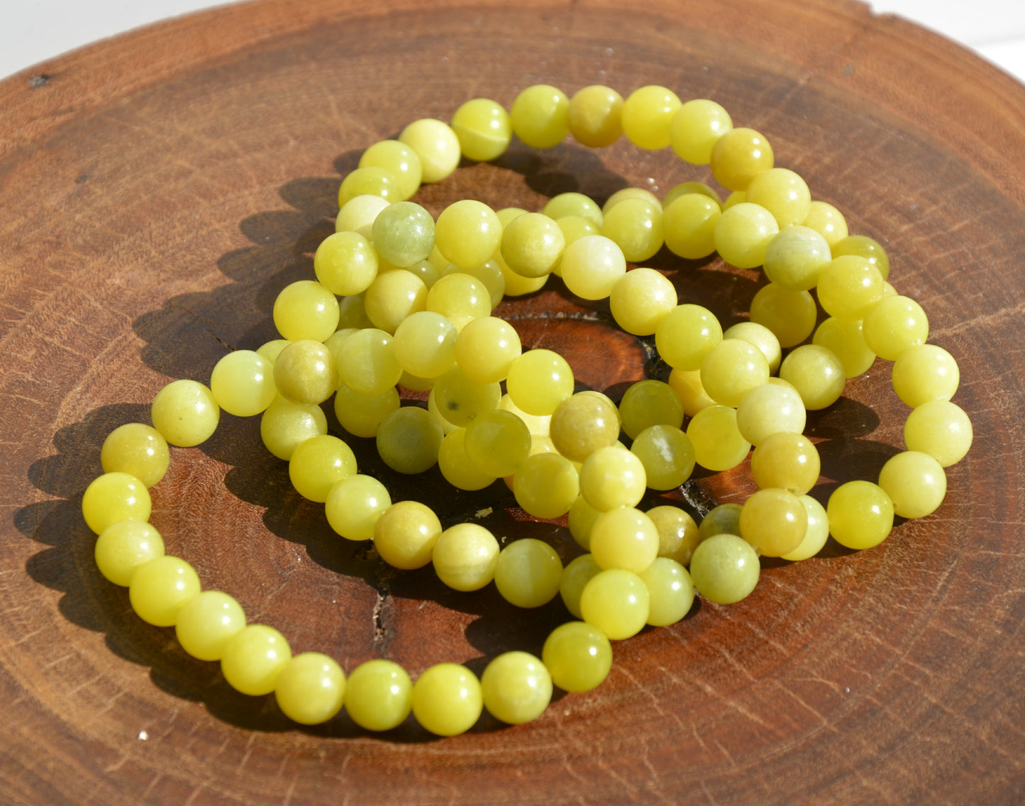 Lemon Jade Bead Stretch Bracelet