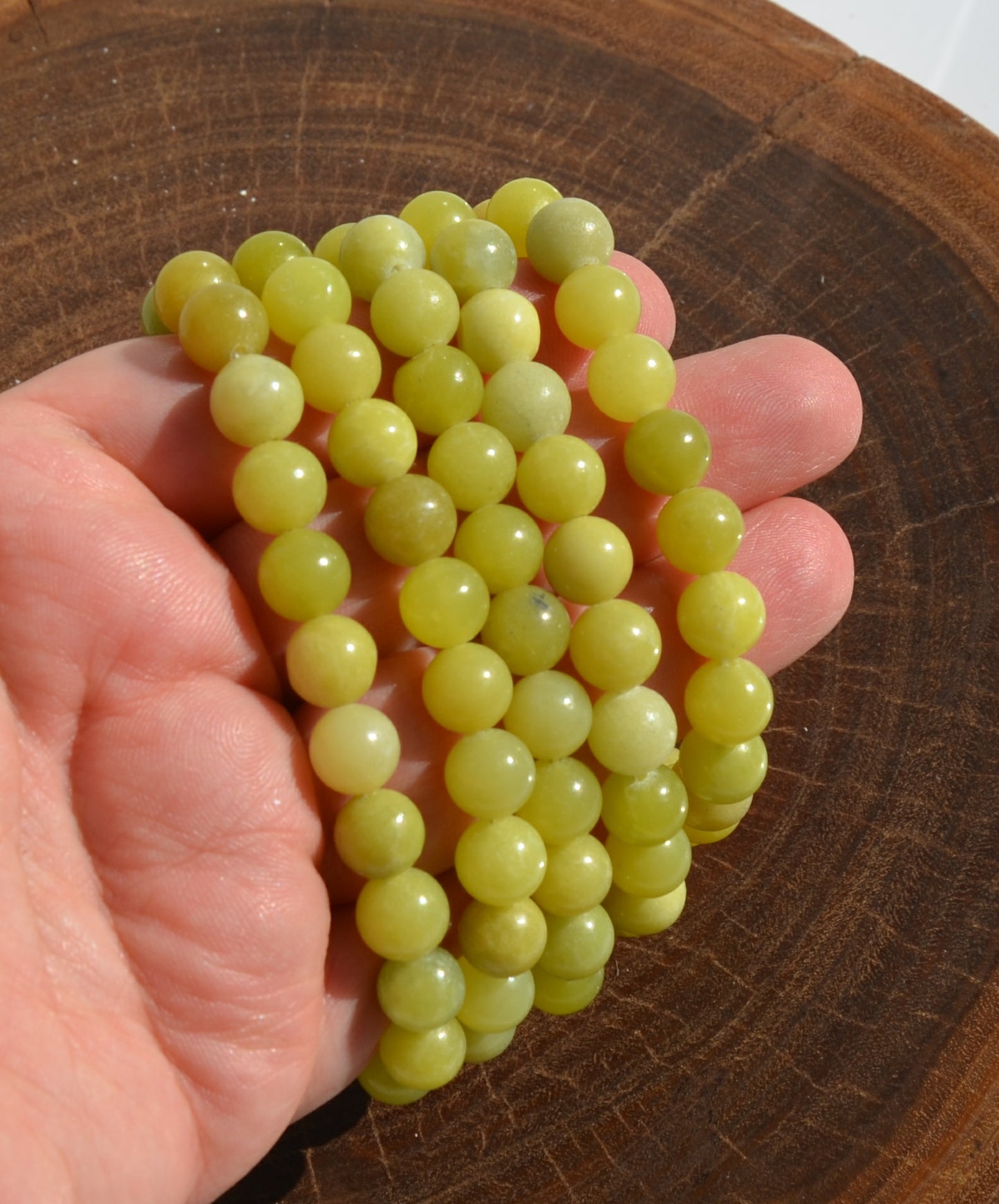 Lemon Jade Bead Stretch Bracelet