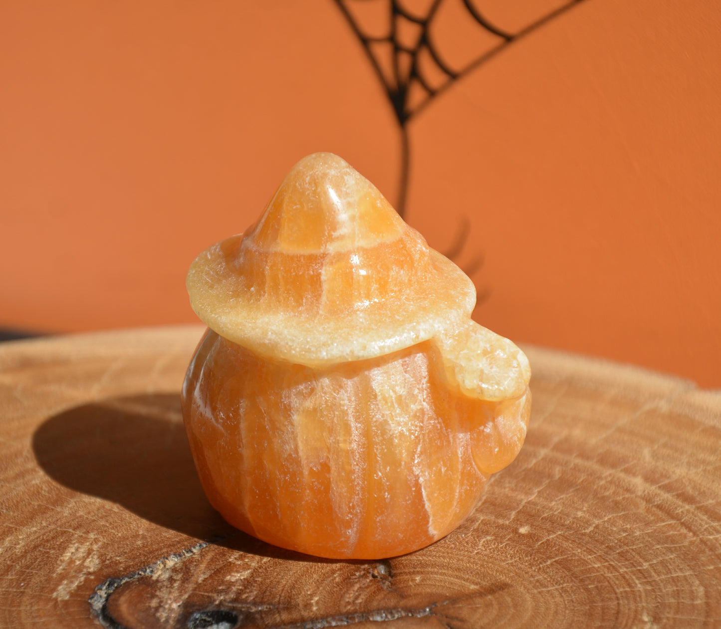 Orange Calcite Pumpkin Witch