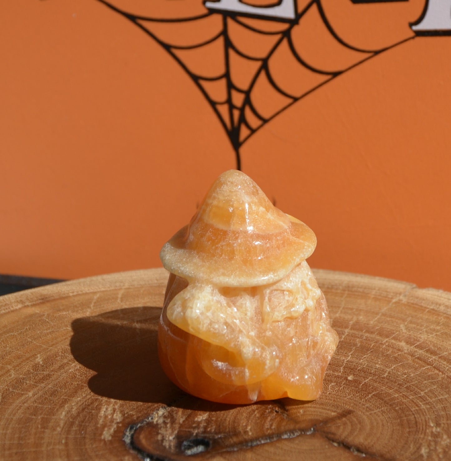 Orange Calcite Pumpkin Witch