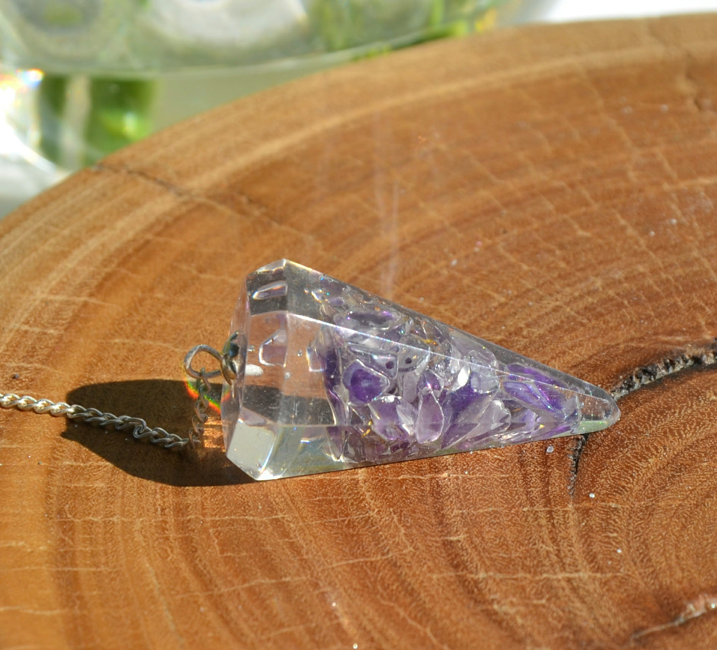 Amethyst Orgonite Pendulum