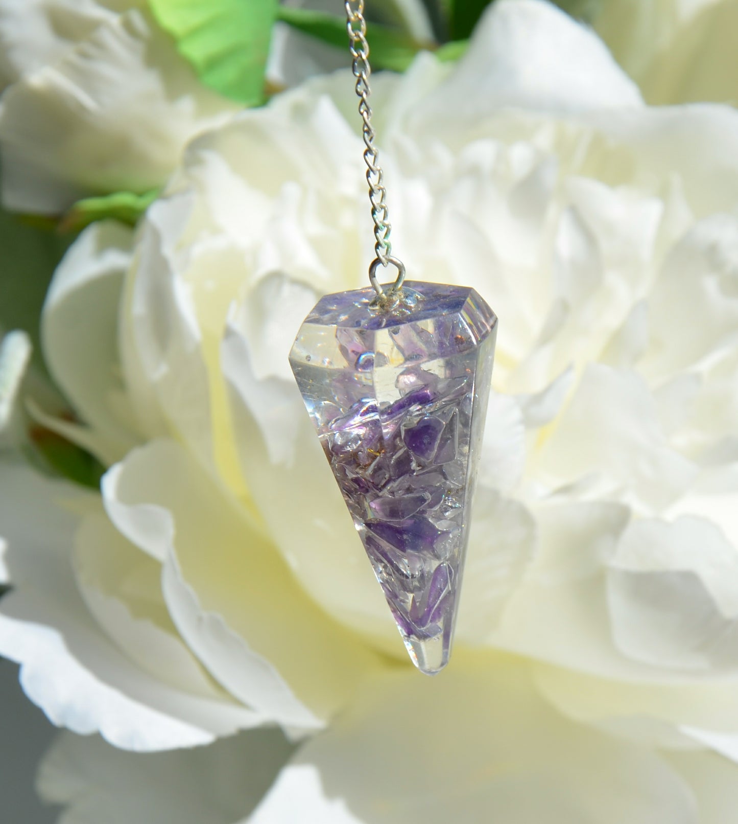 Amethyst Orgonite Pendulum