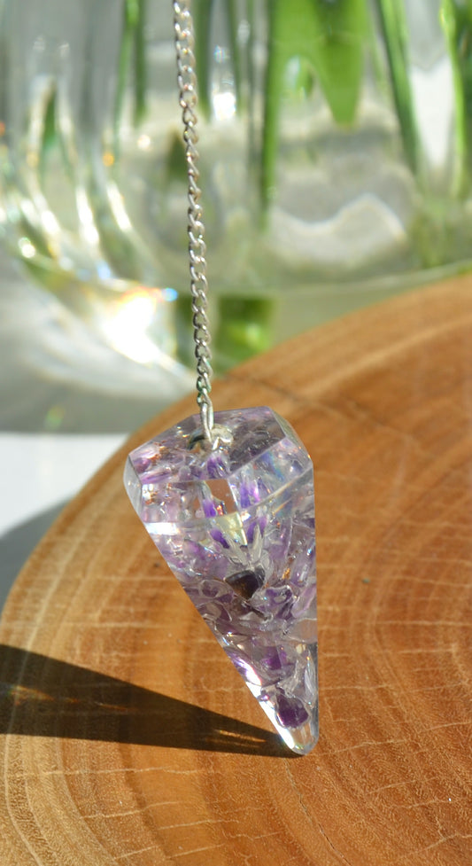 Amethyst Orgonite Pendulum