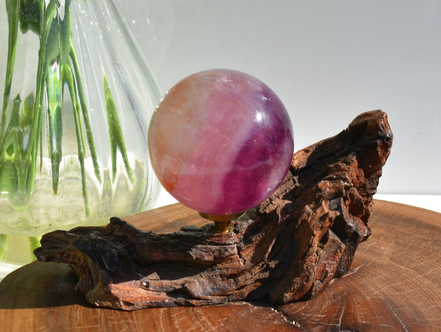 Purple Banded Fluorite Sphere