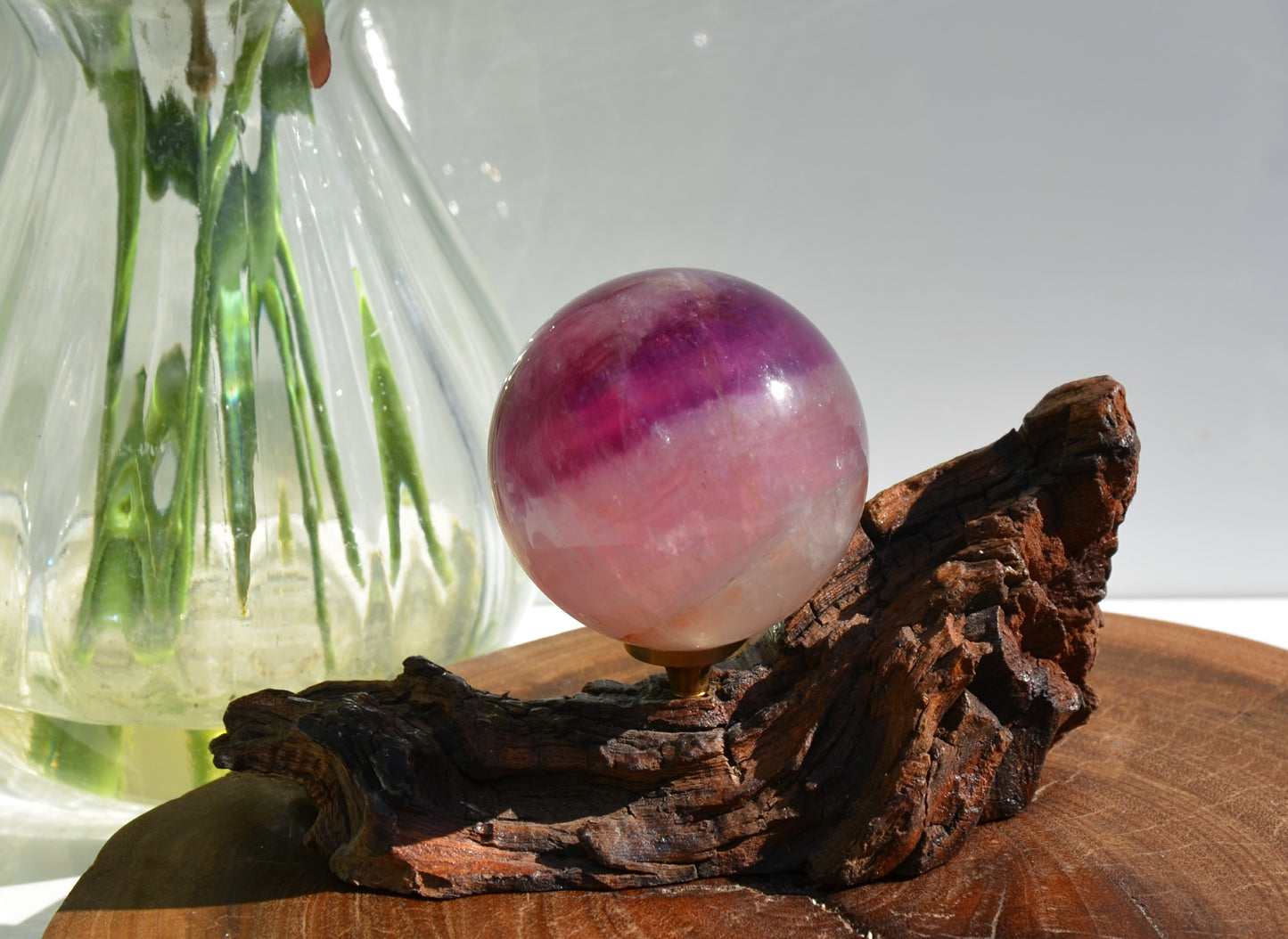 Purple Banded Fluorite Sphere