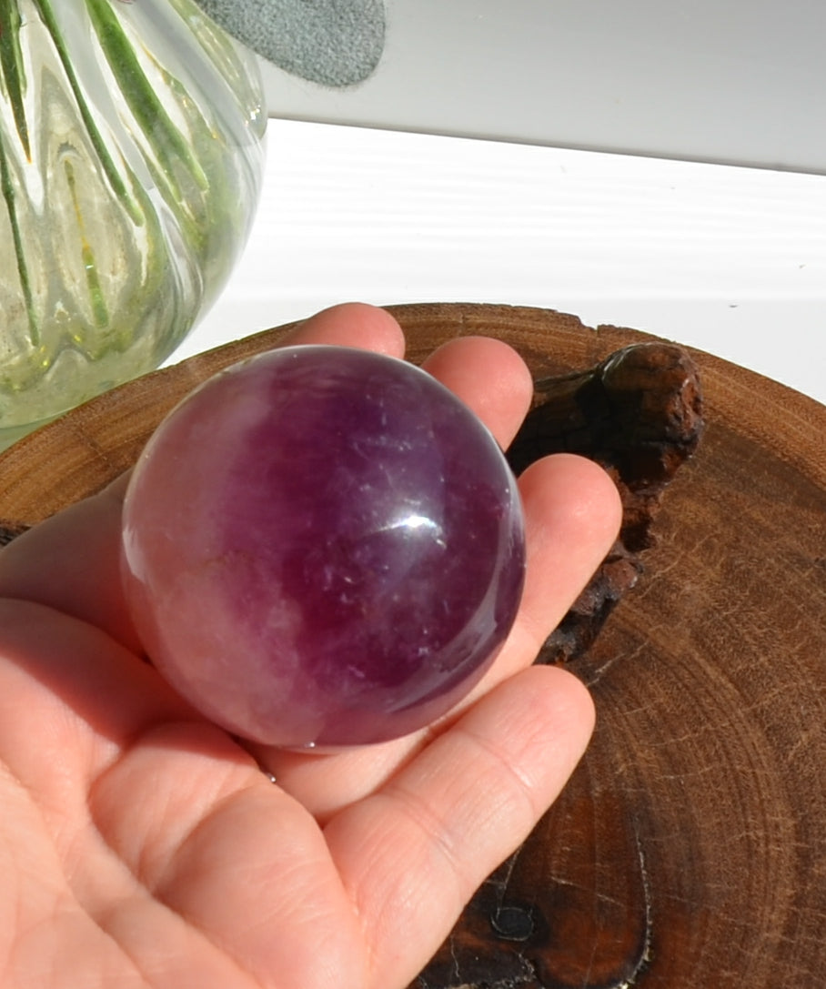 Purple Banded Fluorite Sphere