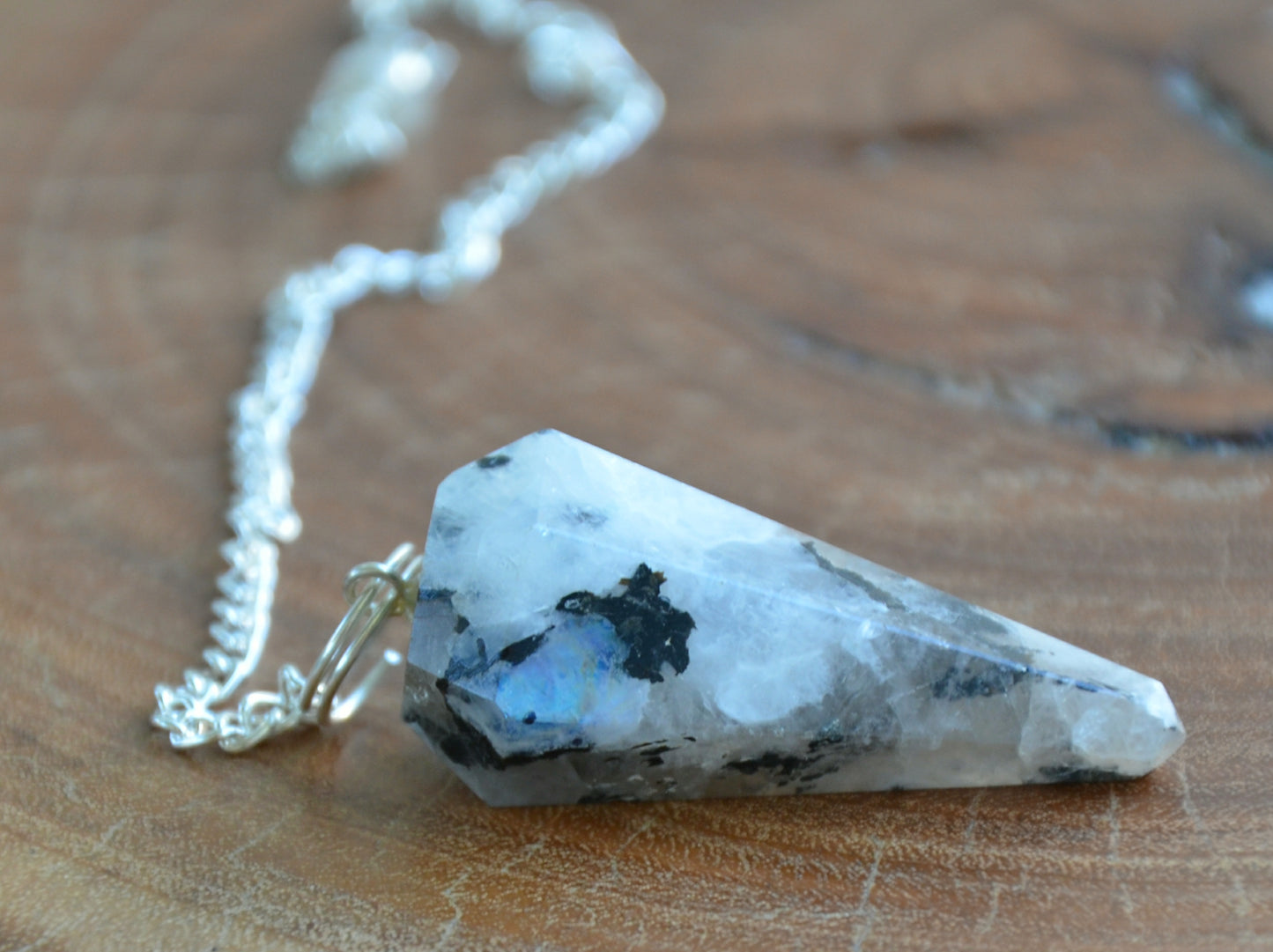 Rainbow Moonstone Pendulum