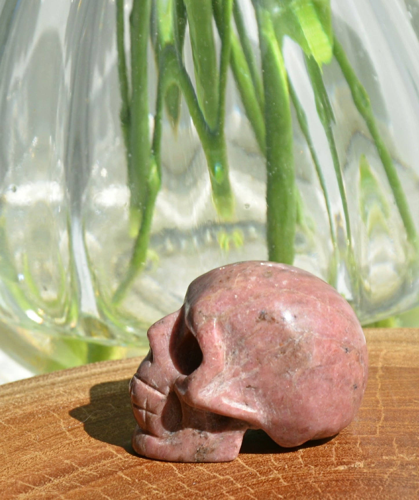 Rhodonite Skull