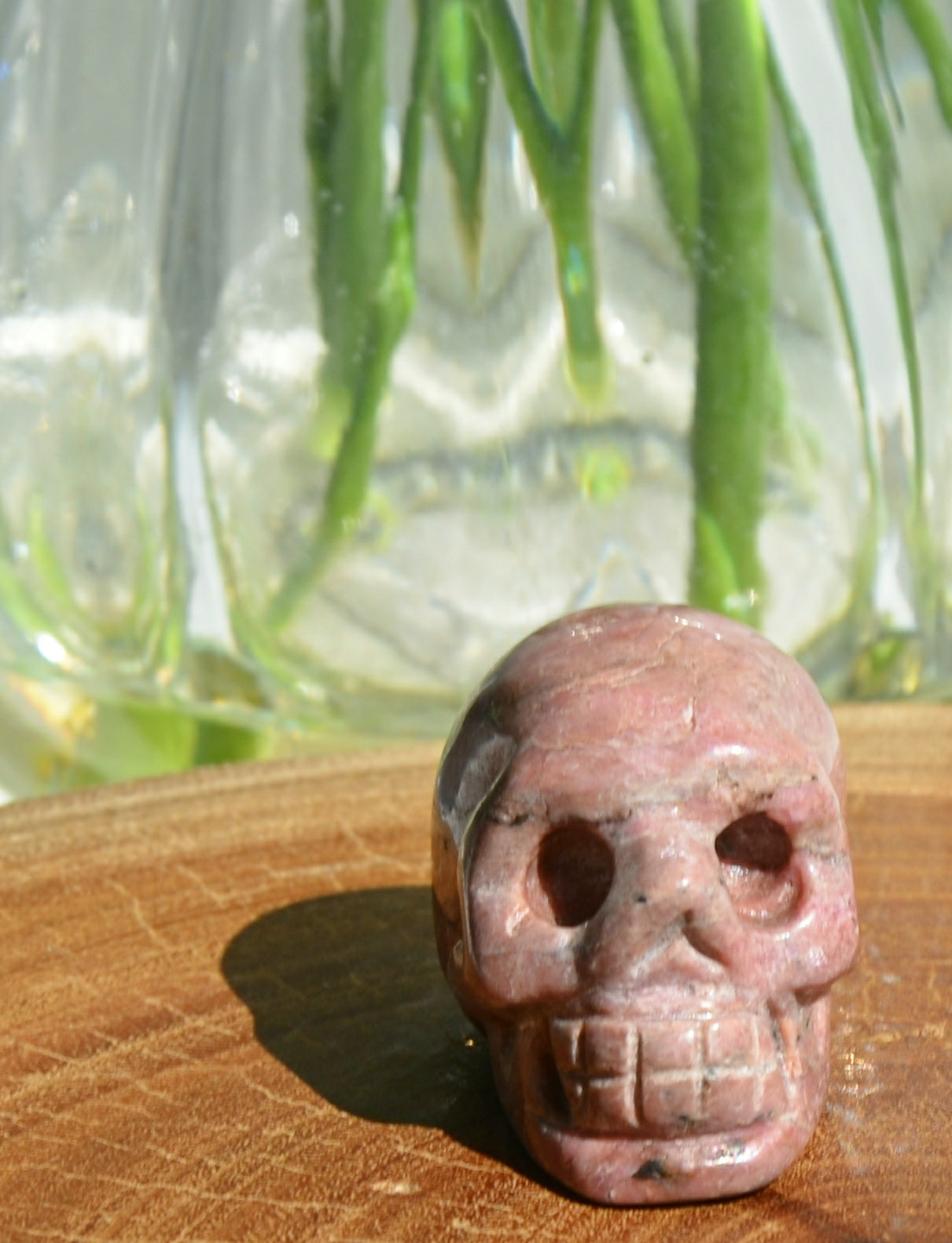 Rhodonite Skull