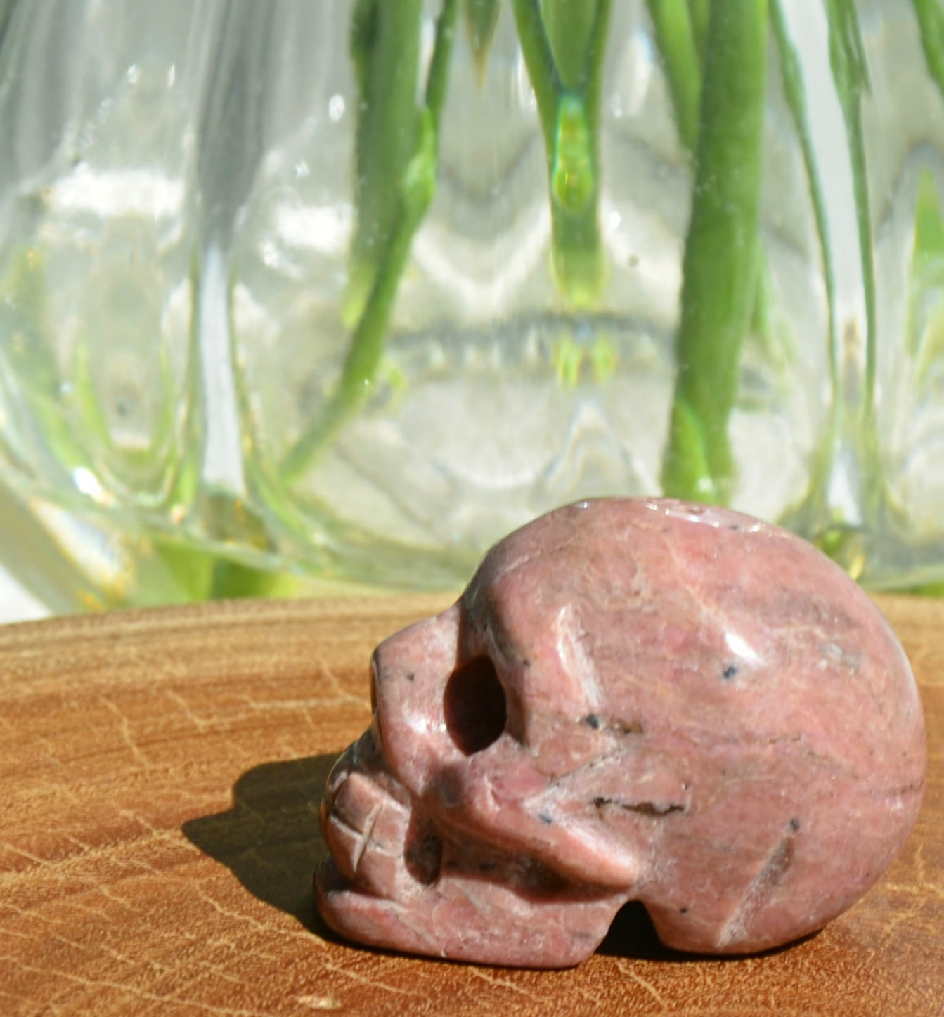 Rhodonite Skull