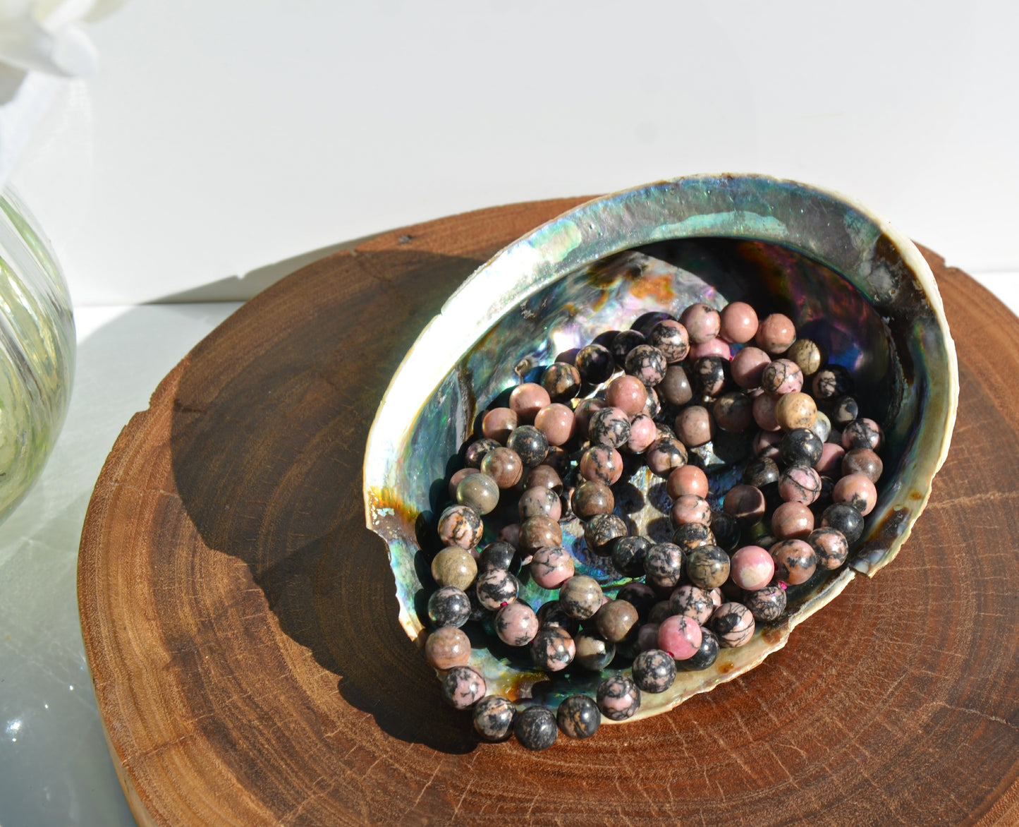 Rhodonite Bead Stretch Bracelet