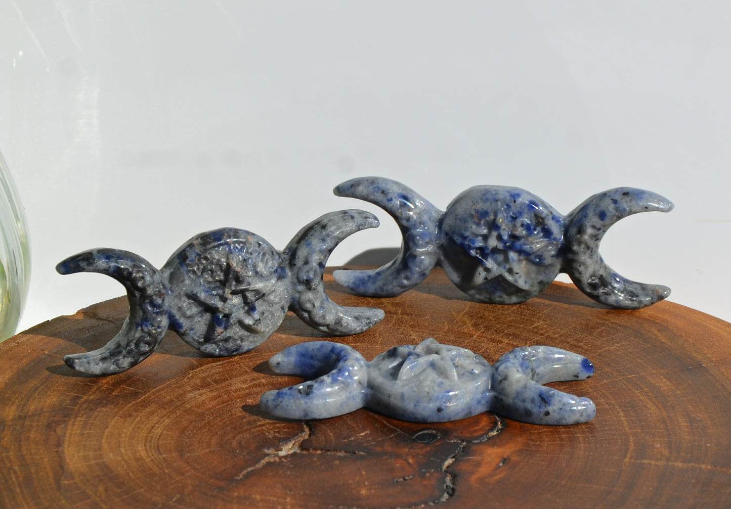 Triple Moon Carvings - Sodalite